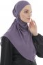 Ebrar - Dunkelviolett Crepe Chiffon Al Amira Hijab