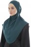 Ebrar - Dunkelgrün Crepe Chiffon Al Amira Hijab