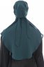 Ebrar - Dunkelgrün Crepe Chiffon Al Amira Hijab