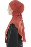 Ebrar - Ziegelrot Crepe Chiffon Al Amira Hijab