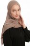 Eylem - Dunkeltaupe One Piece Chiffon Hijab