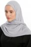 Eylem - Hellgrau One Piece Chiffon Hijab