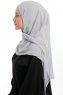 Eylem - Hellgrau One Piece Chiffon Hijab