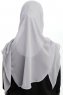 Eylem - Hellgrau One Piece Chiffon Hijab
