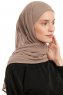 Sahar - Dunkeltaupe One Piece Chiffon Hijab