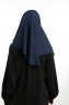 Bengi - Navy Blau Micro Krep Turban Hijab