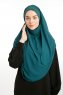 Bengi - Dunkelgrün Micro Krep Turban Hijab