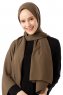 Hadise - Dunkles Khaki Chiffon Hijab
