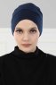 Stella - Navy Blau Baumwolle Turban