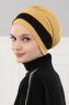 Elsa - Senf & Schwarz Baumwolle Turban