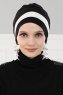 Elsa - Schwarz & Creme Baumwolle Turban