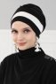Elsa - Schwarz & Creme Baumwolle Turban