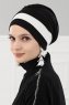 Elsa - Schwarz & Creme Baumwolle Turban