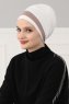 Elsa - Creme & Taupe Baumwolle Turban