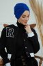 Laura - Blau Baumwolle Turban