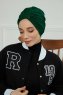 Laura - Dunkelgrün Baumwolle Turban