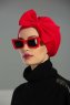 Julia - Rot Baumwolle Turban - Ayse Turban