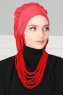 Isabella - Rot Baumwolle Turban - Ayse Turban
