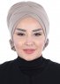 Elisabeth - Taupe Baumwolle Turban