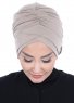 Elisabeth - Taupe Baumwolle Turban