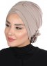 Elisabeth - Taupe Baumwolle Turban