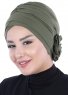 Elisabeth - Khaki Baumwolle Turban