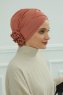 Elisabeth - Lachsfarbe Baumwolle Turban