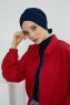 Ellie - Navy Blau Baumwolle Turban