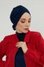 Ellie - Navy Blau Baumwolle Turban