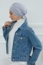 Ellie - Hellgrau Baumwolle Turban
