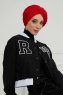 Theresa - Rot Baumwolle Turban - Ayse Turban