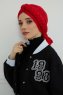 Theresa - Rot Baumwolle Turban - Ayse Turban