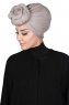 Sigrid - Taupe Baumwolle Hijab - Ayse Turban