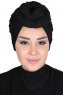 Sigrid - Schwarz Baumwolle Hijab - Ayse Turban