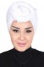 Sigrid - Weiß Baumwolle Hijab - Ayse Turban
