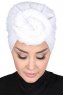 Sigrid - Weiß Baumwolle Hijab - Ayse Turban