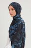 Ezmeray - Navy Blau Gemustert Hijab