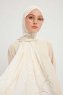 Fadime - Pearl White Gemustert Hijab
