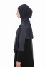 Farah - Navy Blau Jersey Hijab Kopftuch