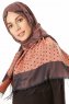 Alev - Lachsfarbe Gemustert Hijab