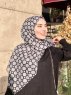 Atika - Grau Gemustert Baumwolle Hijab - Mirach