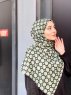 Atika - Grün Gemustert Baumwolle Hijab - Mirach