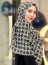 Atika - Khaki Gemustert Baumwolle Hijab - Mirach