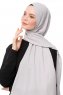 Aylin - Hellgrau Medine Silk Hijab - Gülsoy
