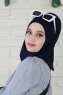 Wilda - Navy Blau Baumwolle Hijab