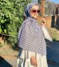 Basimah - Weiß Gemustert Baumwolle Hijab