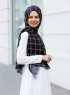 Betulle - Schwarz Gemustertes Hijab - Sal Evi