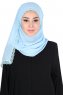 Carin - Hellblau Praktisch Chiffon Hijab