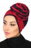 Clara - Bordeaux & Navy Blau Baumwolle Turban