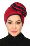 Clara - Bordeaux & Navy Blau Baumwolle Turban